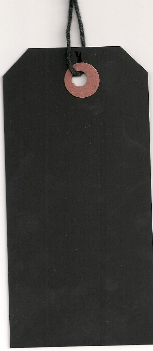 #3 (3 3/4 x 1 7/8) Black Chalk Stock Tags (strung) 250`s TAGS